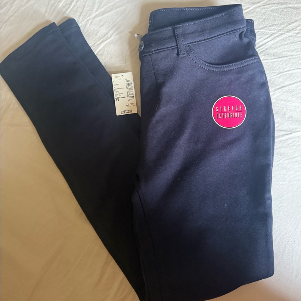 Girls Uniform Ponte Knit Pull On Jeggings - Blue